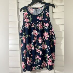 DE ROTCHILD Elegant Floral Navy Dress